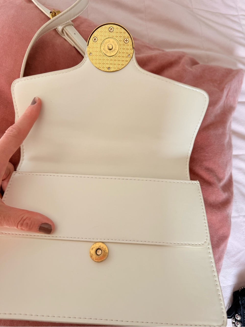Rachel Zoe Ivory Structured Top Handle Crossbody Bag - Picture 5 of 9